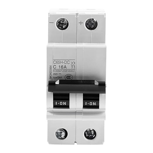 2P 250V Low-Voltage DC Mini Circuit Breaker for Solar Panels Grid System Din Rail Mount 16A