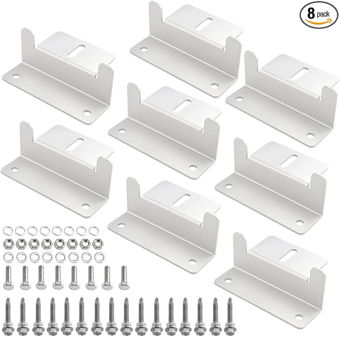 WMYCONGCONG 8 Pack Solar Panel Mounting Z Bracket Aluminum Brackets Roof Solar Panels Bracket with Nuts and Bolts for RV Roof Boat Wall Off Grid Installation