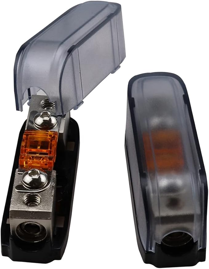 ZOOKOTO 2 Pcs 40A MINI AFS Inline Fuse holder 4/8 Gauge IN 4/8 Gauge OUT Fuse block 40A for Car Audio