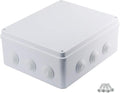 Sunnyglade ABS Plastic Electrical Junction Box IP65 Waterproof Universal Outlet Box Durable Outdoor Electrical Gang Box White （11.8 x 9.8 x 4.7 inch）