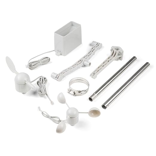 Weather Meter Kit - Station Includes Analog sensors Wind Vane Cup Anemometer Tipping Bucket rain Gauge RJ11 terminated Cables