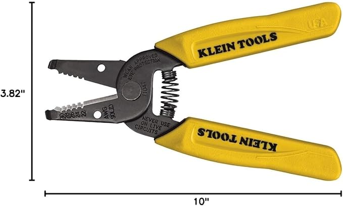 Klein Tools 11047 Wire Stripper/Cutter, Made in USA, Compact, Lightweight, Hardened Steel, Precision Ground, for Stranded and Solid Wires