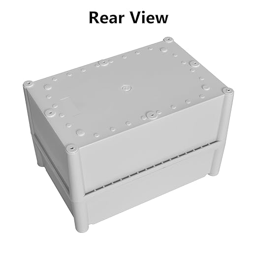 LeMotech IP67 Waterproof Junction Box ABS Plastic Project Box Dustproof Electrical Box Outdoor Enclosure for Electronics DIY Case Gray 11x 7.5X 7.1 inch (280x 190x 180 mm)