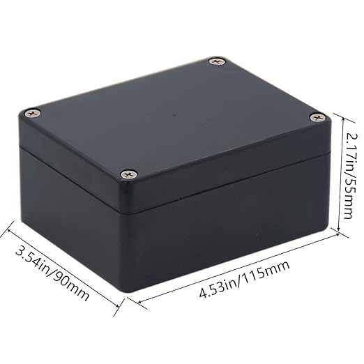 Junction Box IP65 Waterproof ABS Plastic Electrical Project Case Power Junction Boxes, Project Box with 4 PCS M16 Cable Glands 4.53x3.54x2.17 inch (115 x 90 x 55 mm)