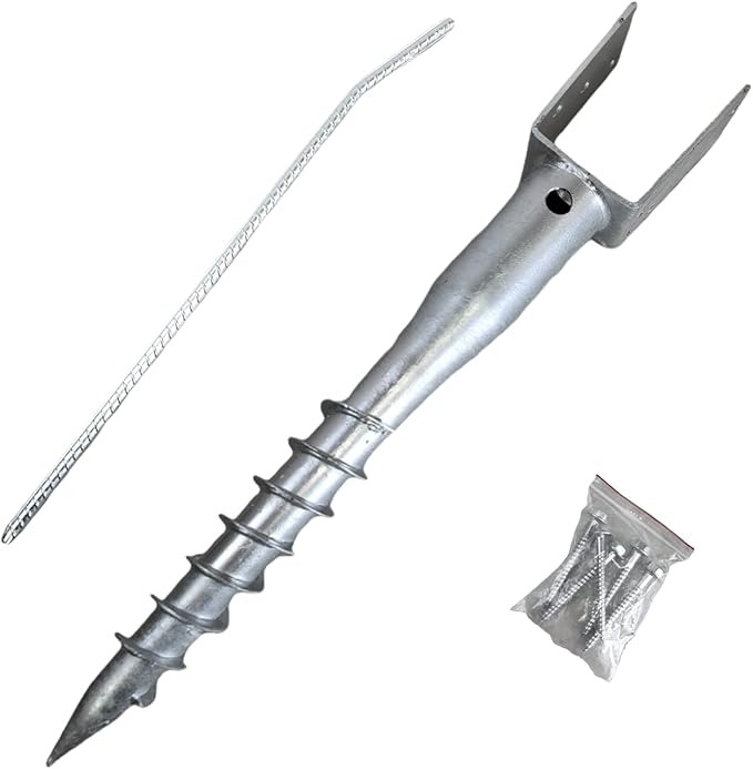 United Premium Galvanized No Dig Ground Anchor - U-Model Screw in Post Stake - 27" Inch Long, Fits Standard 4x4 (3.5" X 3.5" Inch Actual) Great for Mailbox Posts (Galvanized)