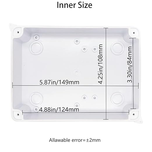 Junction Box, Zulkit Project Box with Reserved Holes IP65 Waterproof Dustproof Electrical Box ABS Plastic Project Enclosure White 5.9 x 4.3 x 2.8 Inch