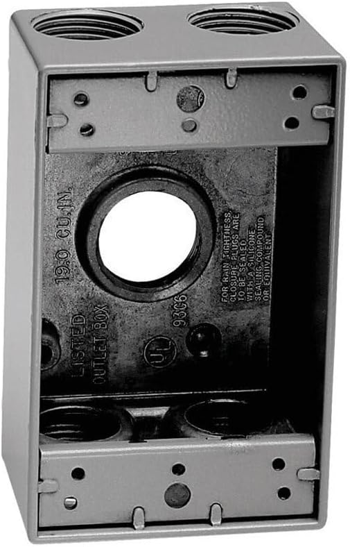 Sigma Engineered Solutions 14251-5 1/2-Inch 5 Hole 1-Gang Weatherproof Box, Gray