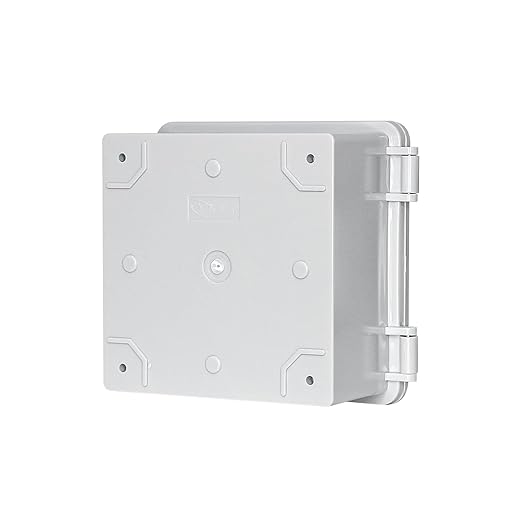 Waterproof Electrical Box Outdoor Electrical Box with Mounting Plate, Plastic Snap Latch Hinged Suitable for Marine Vessels, Garages, and Solar Panel Installations Gray Cover 5.9"x5.9"x3.5"