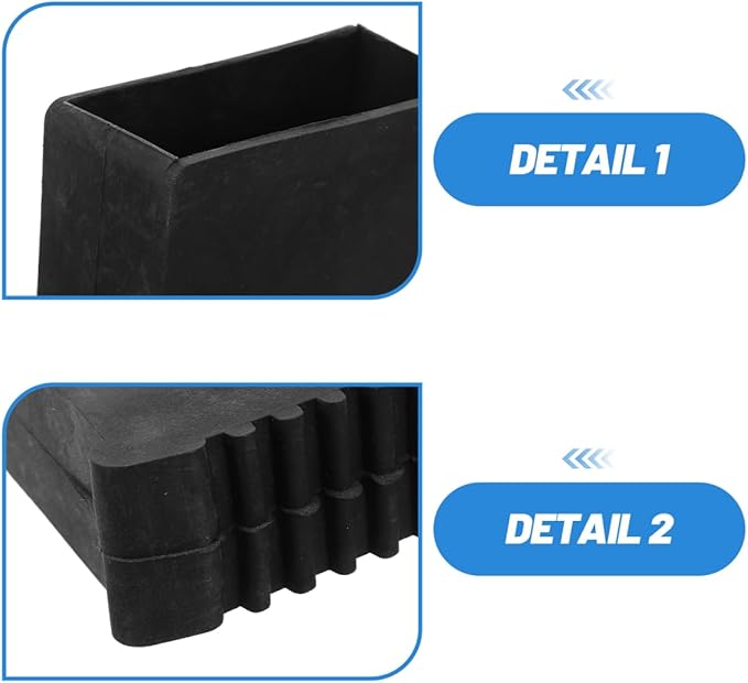 2 Pack Ladder Feet Pads Non Slip Rubber Replacement Covers for Step Ladder Feet Cushion Floor Protectors Anti Skid Stabilizer Pads for Indoor Outdoor Use