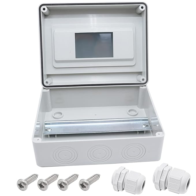smseace Distribution Protection Box, ABS Plastic Transparent Cover Waterproof Distribution Box IP65, for Indoor Wall Circuit Breaker (8 Way)