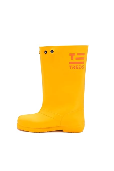 TREDS Rubber Concrete Boot, Pull-On Overboot for Construction, Mud & Snow, Size LG (10.5-11.5), 17" Ht, Yellow