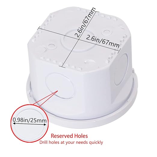Junction Box, Zulkit Project Box with Reserved Holes IP55 Waterproof Dustproof Electrical Box ABS Plastic Project Enclosure White D3.1 x H2