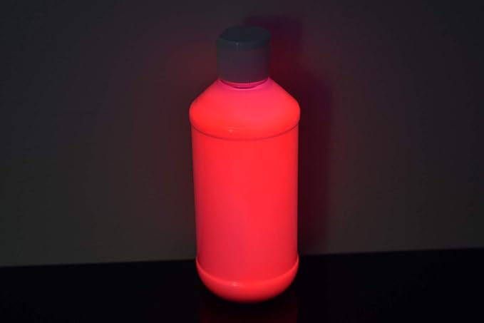 DirectGlow 8oz UV Blacklight Reactive Fluorescent Acrylic Paints (Red)