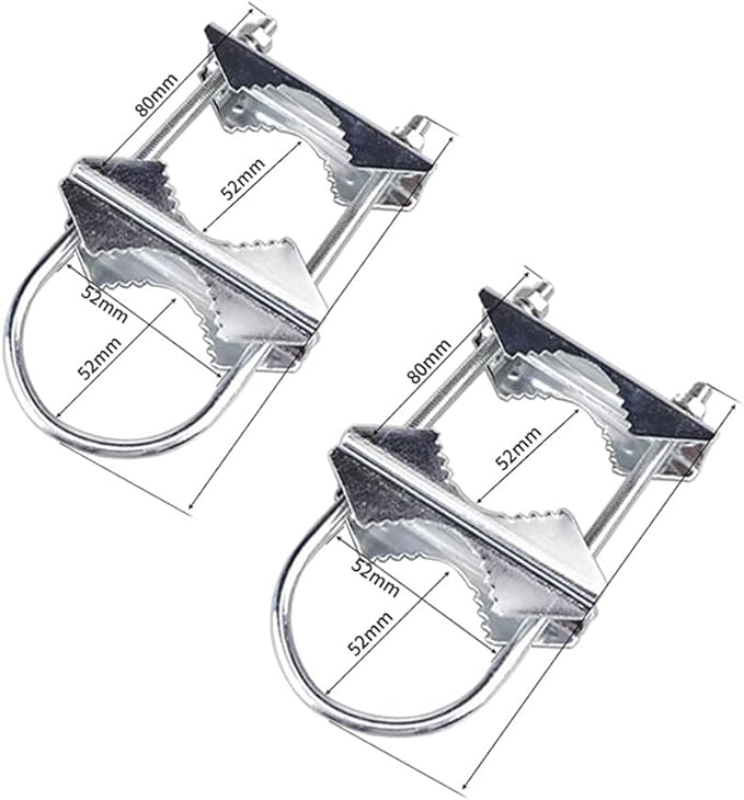Double U-Bolt Clamp Bracket for Starlink Antenna Mount Pole Adapter Rv Ladder Rail Mount,Universal Yagi/WiFi/DivecTv/Lora/CB Ham Antenna mast Parasol Pipe Rail Mounting Kits,2PCS