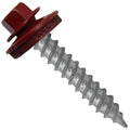 Metal Roofing Screw: (250) 12 x 1-1/2" Colonial RED Hex Sheet Metal Roof Screw. Sharp Point Metal to Wood siding Screws. 5/8" EPDM Washer.