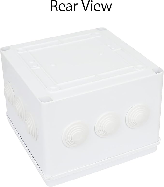 LeMotech Junction Box, ABS Plastic IP65 Waterproof and Dustproof, Universal Electrical Enclosure, Outdoor and Indoor Project Box 7.8X 7.8X 5.9 inch (200 x 200 x 150 mm)