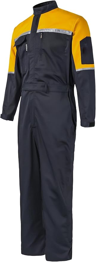 Mens Reflective Coverall Work Mechanics Coverall Work Suit Hi Vis Jumpsuit Bicolor Overalls