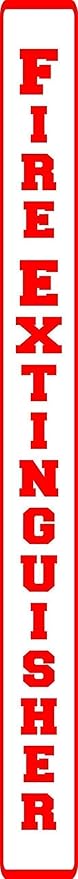 Vertical Premium Self-Adhesive Vinyl Fire Extinguisher decal for Cabinet RED 2" x 18" construction bulk pack of 10