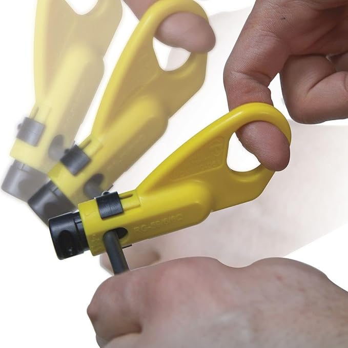 Klein Tools 80151 Coax Cable Compression Crimper and Stripper Set with 10-Pack of RG6/6Q F-Connectors for Fast and Reliable Installation, 3-Piece