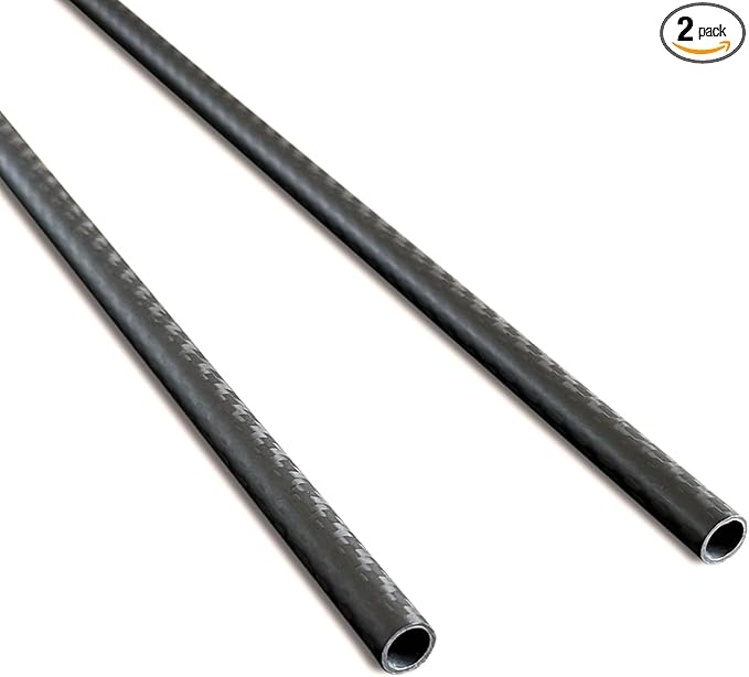 2pcs Carbon Fiber Tube 10x8x420mm,6~50mm Available, 3K roll Wrapped Twill Matte Finish.