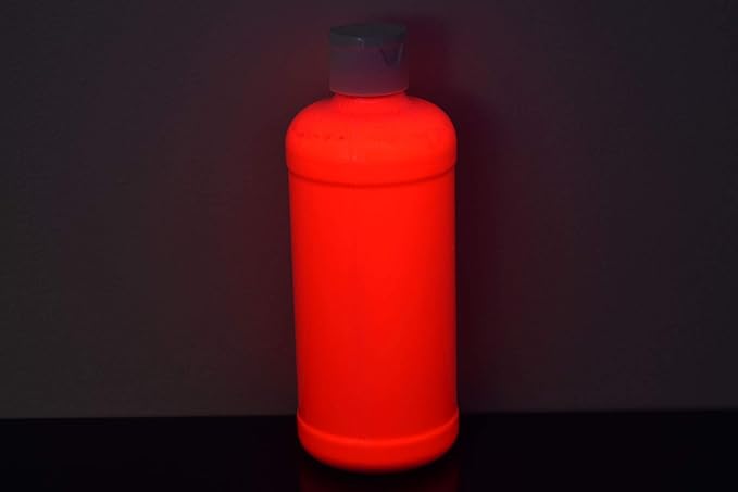 DirectGlow 16oz UV Blacklight Reactive Fluorescent Acrylic Paints (Red)