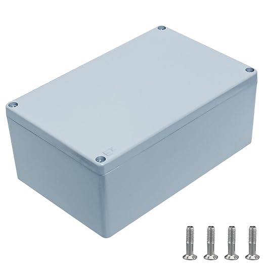 Aluminum Enclosure Project Box Waterproof IP66 Aluminum Alloy Metal Junction Box Electrical Junction Box Project Enclosure Gray 7.4"x4.7"x3"