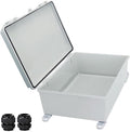 Waterproof Electrical Box with Mounting Plate 390x290x160mm, IP67 Junction Box Hinged Grey Cover ABS Project Boxes for Electronics DIY Enclosure with Wall Bracket and 2 Glands
