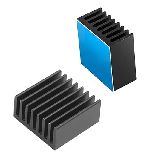 10PCS Black Aluminum Heat Sink with Thermal Conductive Adhesive Tape, 25×25×10mm Heatsink Cooler for Cooling VRM GPU Stepper Driver 3D Printer Stepper Motor Raspberry Pi