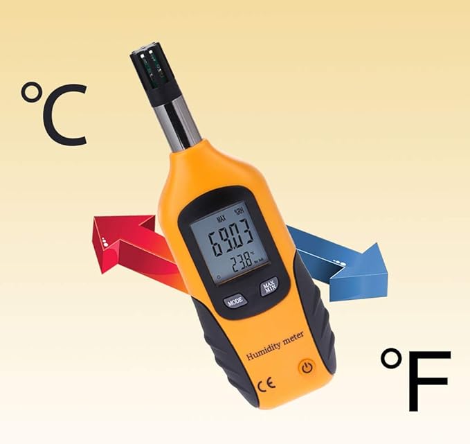 Lancoon Handheld Digital Temperature Humidity Meter, Professional Thermometer Hygrometer with Wet Bulb Dew Point Temperature HVAC Tool for Ambient Air Indoor Outdoor