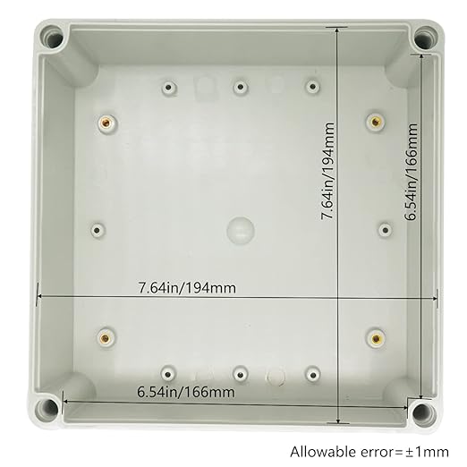 Zulkit Junction Box ABS Plastic Dustproof Waterproof IP67 Junction Boxes Universal Electrical Project Enclosure DIY Electronic Project Box Grey 7.87 x 7.87 x 3.74 inch (200 x 200 x 95 mm)