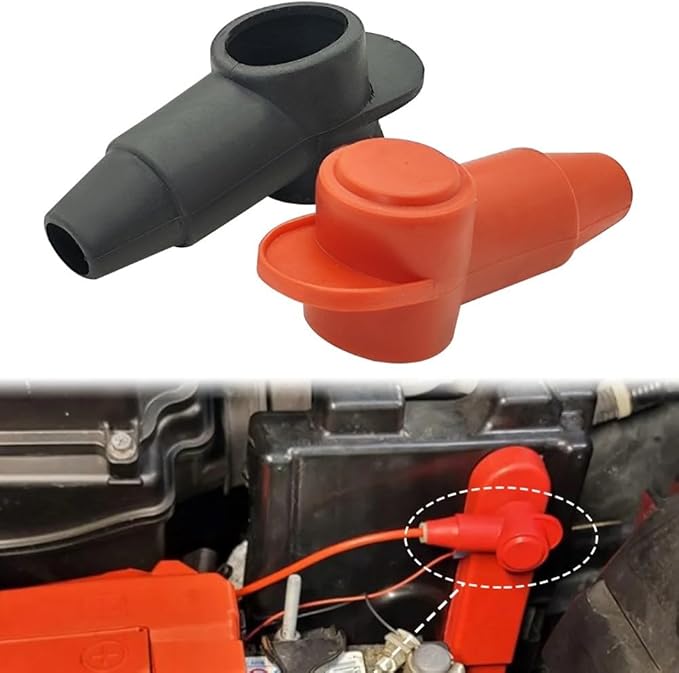 YSIL Silicone Battery Terminal Covers 10 Pack for Alternator Battery Stud and Power Junction Blocks Insulated Battery Post Terminal Protectors Fits for 1/4" 5/16" 3/8"