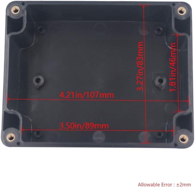 2 Pack Project Box IP65 Waterproof Junction Box ABS Plastic Black Electrical Boxes DIY Electronic Project Case Power Enclosure 4.53"x3.54"x2.17"(115x90x55mm)