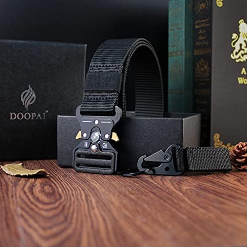 DOOPAI Tactical Belt for Men, 3Pack Military Nylon Web with Heavy Duty Quick Release Metal Buckle