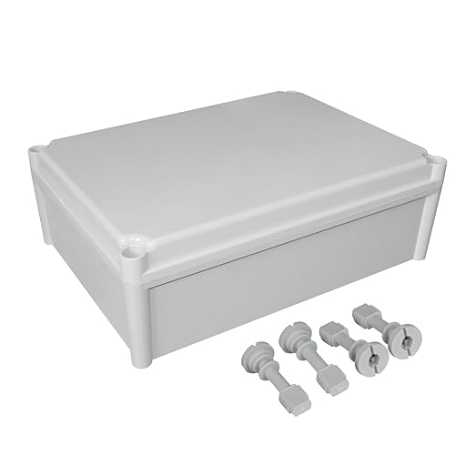 LeMotech Junction Box IP67 Waterproof Dustproof ABS Plastic Project Box for Electrical Outdoor Enclosure Gray 15 x 11 x 5.1 inch (380 x 280 x 130 mm)