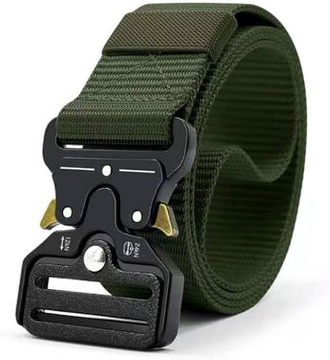 5 in 1 Utility Metal Buckle 1.5 Inch Nylon Tactical Belt with Rigger's Heavy Duty Belt Pad & 3 MOLLE Straps