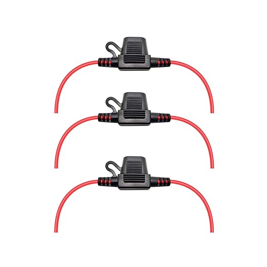 VANTRONIK Waterproof Mini Inline Fuse Holder with 16 Gauge AWG Wire 12 Inches Long, Fit for Small ATM Blade Fuse in Vehicle/Boat/RV/Tractor, 3 Pack