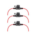 VANTRONIK Waterproof Mini Inline Fuse Holder with 16 Gauge AWG Wire 12 Inches Long, Fit for Small ATM Blade Fuse in Vehicle/Boat/RV/Tractor, 3 Pack