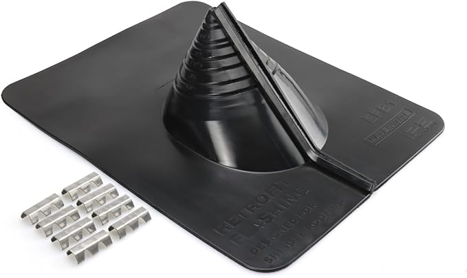 Water-Tite 81731 Electrical Mast Retrofit Roof Flashing, 13-3/4" x 11" Flexible PVC Base, 0" - 3 1/2" Conduit
