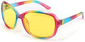 FEISEDY Classic Womens Night Glasses Driving Anti Glare Wrap Around Yellow Sunglasses B2548