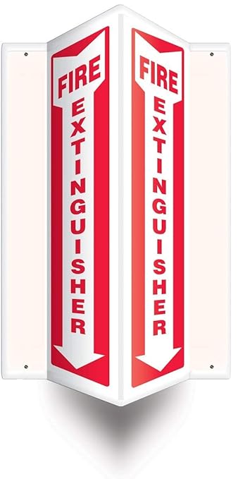 AccuformNMC Fire Extinguisher 3D Projection Sign, 12"x4" High-Impact Plastic with Pre-Drilled Mounting Holes, PSP330, American Made Safety Tags, Signs, and Labels