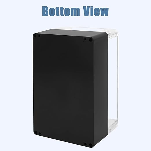 LeMotech Electrical Box Clear Cover Project Box IP65 Waterproof Junction Box ABS Plastic Case Universal Enclosure for Electronics, Black 7.8"x 4.7"x 4.4"(200x120x113mm)(Pack of 1)