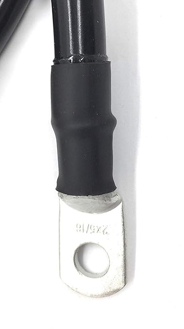 END GAME 2 AWG Gauge Marine Grade Battery Cables, Made in USA, Fully Assembled with Heavy Duty Tinned Lugs, 1ft-15ft Lengths Available (Single Black, 8ft - 3/8” Lugs)