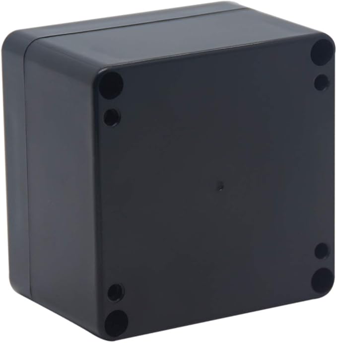 2 Pack Project Box IP65 Waterproof Junction Box ABS Plastic Black Electrical Boxes DIY Electronic Project Case Power Enclosure 3.27"x3.19"x2.2"(83x81x56mm)