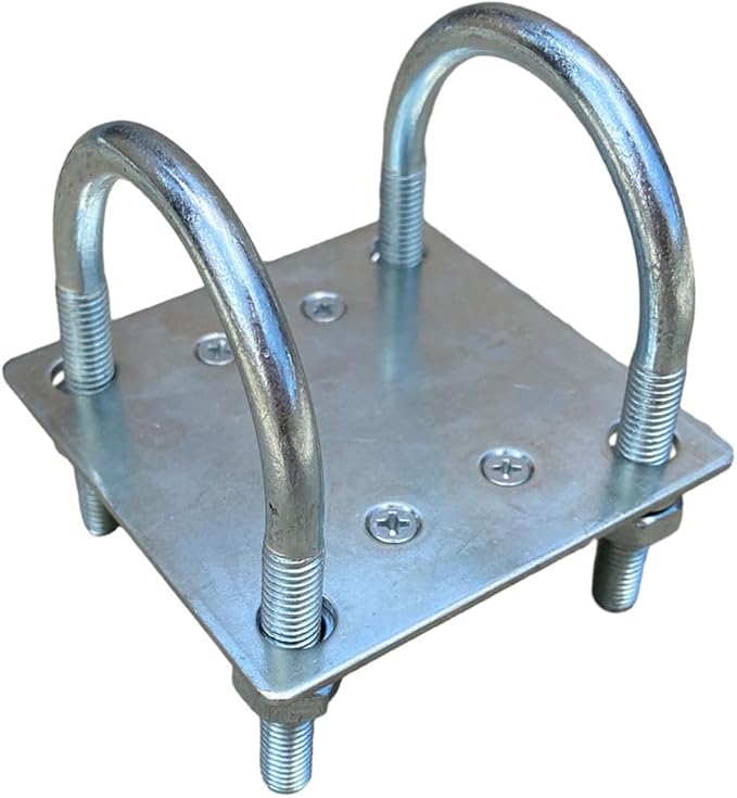 Antenna Mast Pipe Mount Works with Starlink Pipe Adapter and FlagPole Mounting kit,Universal Antenna Steel Pole Mount V-Clamp Bracket Roof Pole Mounting Base