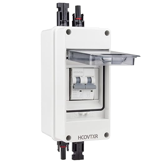 Solar Disconnect Switch 60A 550V PV Disconnect Switch Miniature Circuit Breaker IP65 Outdoor Waterproof Disconnect Box for RV Solar Panel and Off-Grid System (60A 550V)