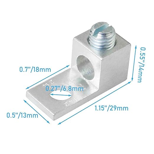 8PCS Aluminium Alloy Terminal Block Mechanical Grounding Lugs Aluminium Terminal Lugs Terminal Block Mechanical Lugs 29x13x14mm for Photovoltaic Wind Power Generating Station Laboratory