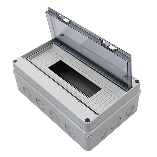 IP65 ABS Waterproof Circuit Breaker Distribution Box Din,ABS 3 Phase Power Supply Plastic Distribution Boxes Electrical for Circuit Breaker 15 Way