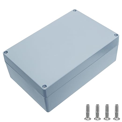 Metal Junction Box Aluminum Enclosure Project Box Outdoor Waterproof Junction Box IP66 Waterproof Dustproof Project Box, Outdoor Universal Enclosure Gray 8.6"x5.7"x3.1"