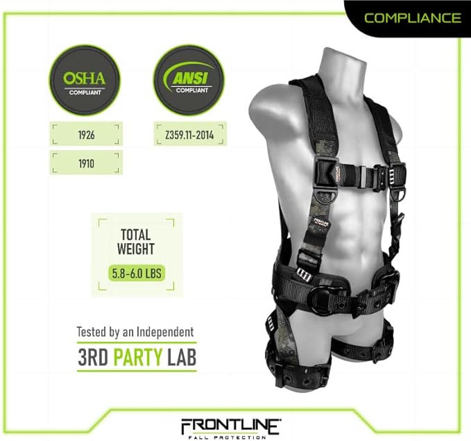 Frontline Full Body Harness | Suspension Trauma Straps| OSHA & ANSI Compliant