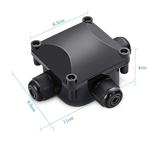 Waterproof Junction Box, IP68, 3-Way Outdoor Cable Connectors,Outdoor/External Electrical Light Junction Box Ø 6mm-10.2mm (6 Pack)
